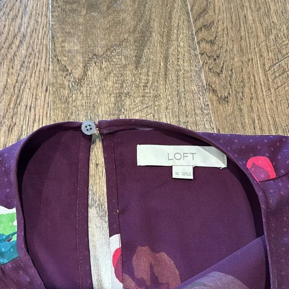 LOFT Floral Shift Dress. Sz XS - Picture 3 of 4